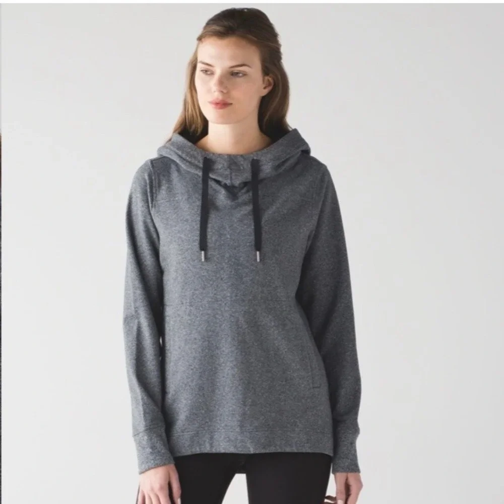 Lululemon Split Pullover Heathered Speckled Black / Black size 4‎